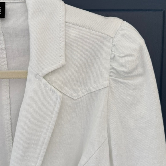 INC International Concepts White Denim Single Button Blazer - Size Medium - Picture 6 of 11